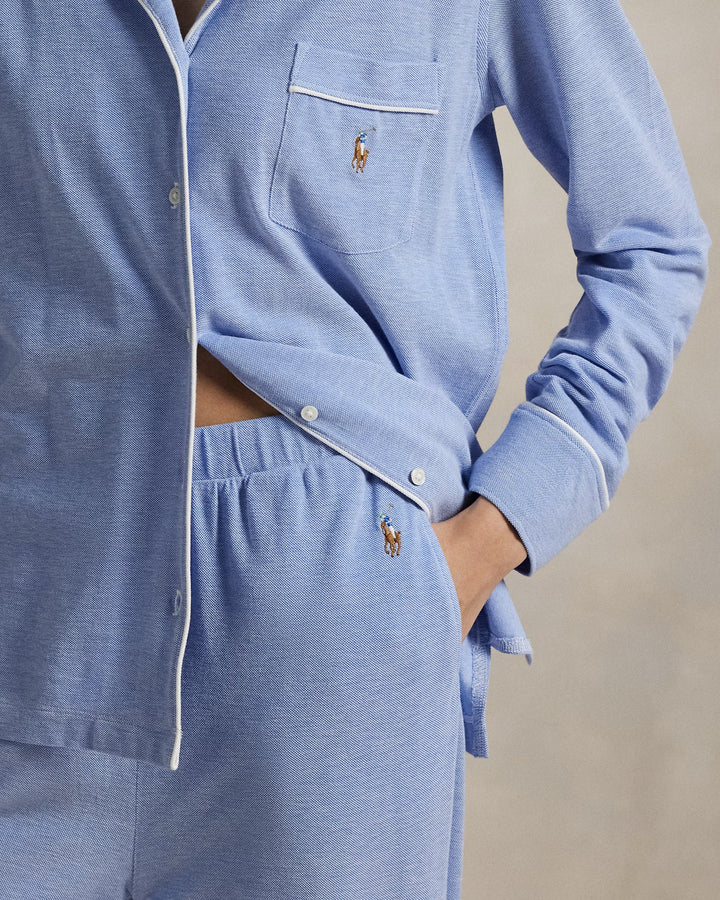 Ralph Lauren Knit Long-Sleeve Shirt & Pant Pajama Set