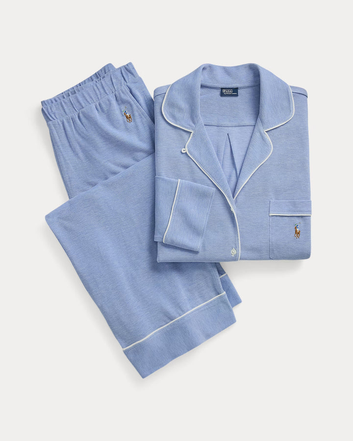 Ralph Lauren Knit Long-Sleeve Shirt & Pant Pajama Set
