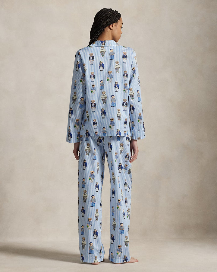 Ralph Lauren Polo Bear Cotton Long-Sleeve Pajama Set