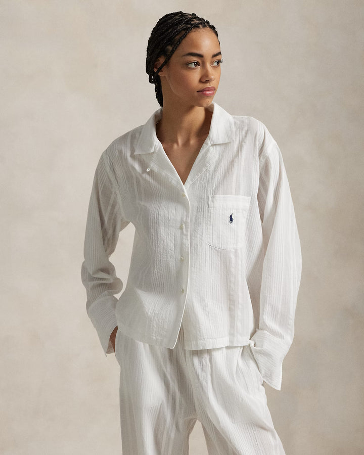 Ralph Lauren Striped Poplin Shirt & Pant PJ Set