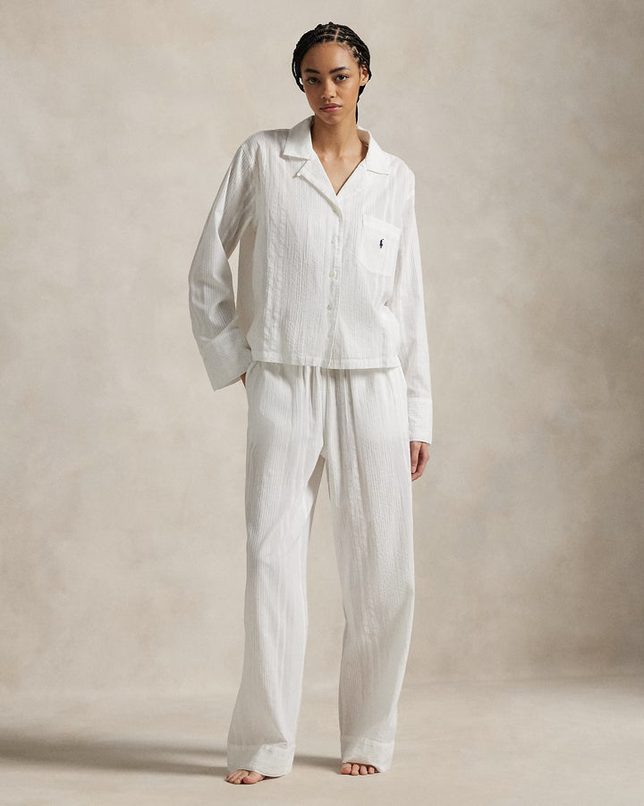 Ralph Lauren Striped Poplin Shirt & Pant PJ Set