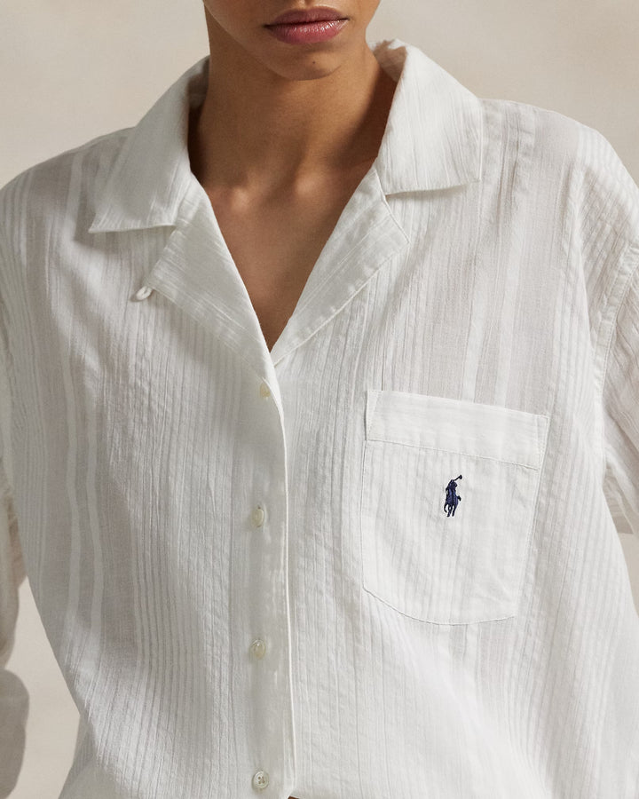 Ralph Lauren Striped Poplin Shirt & Pant PJ Set