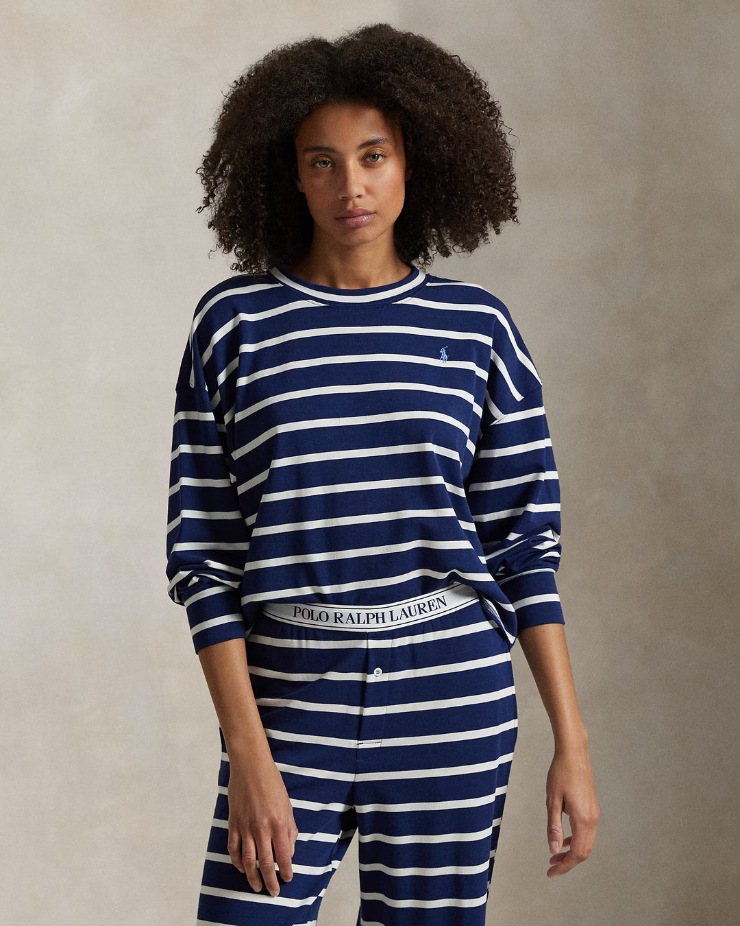 Ralph Lauren Striped Long-Sleeve Pajama Set