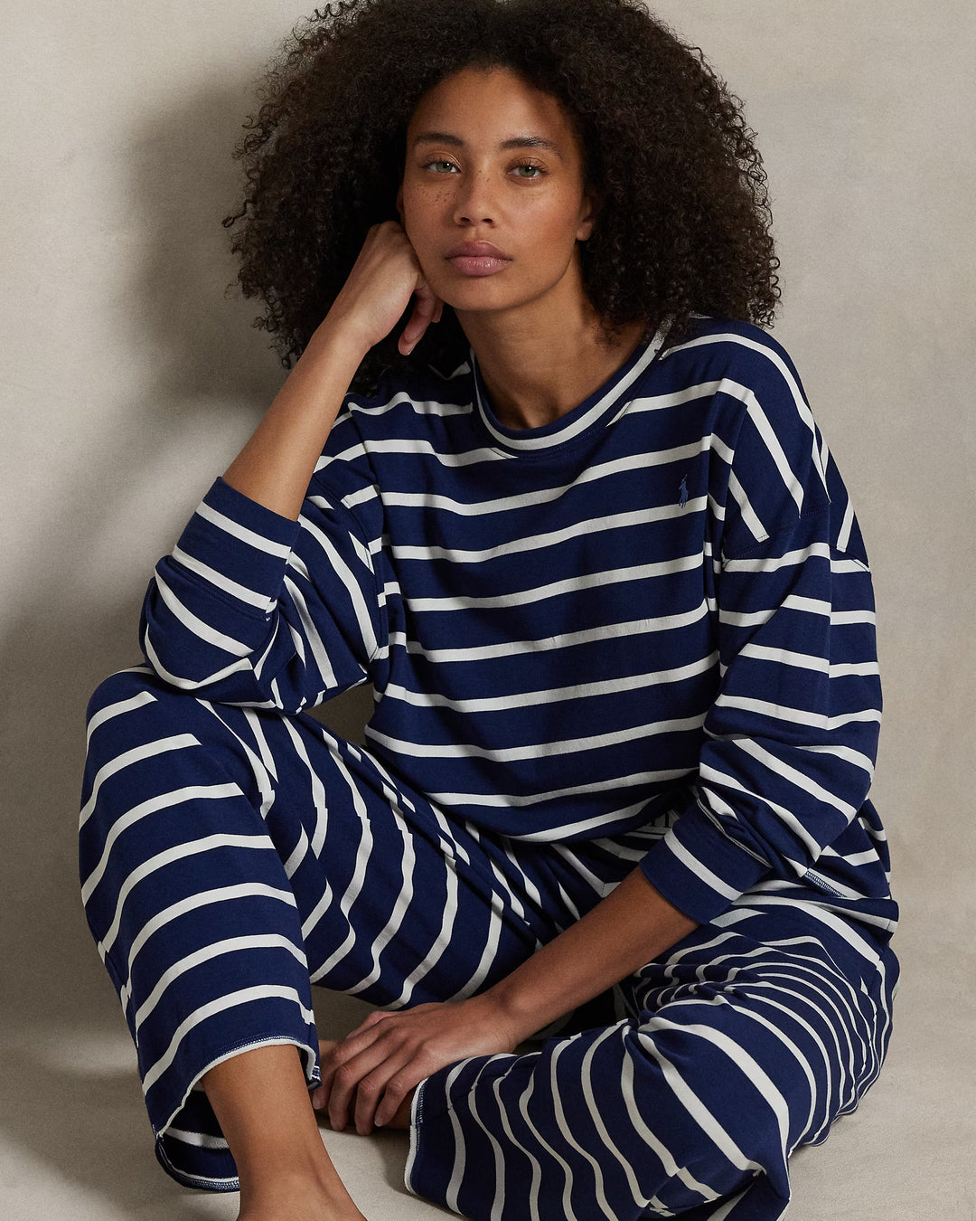 Ralph Lauren Striped Long-Sleeve Pajama Set