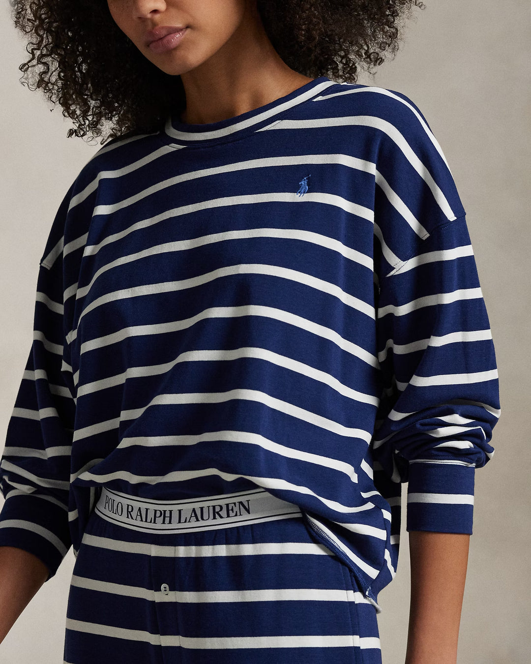 Ralph Lauren Striped Long-Sleeve Pajama Set