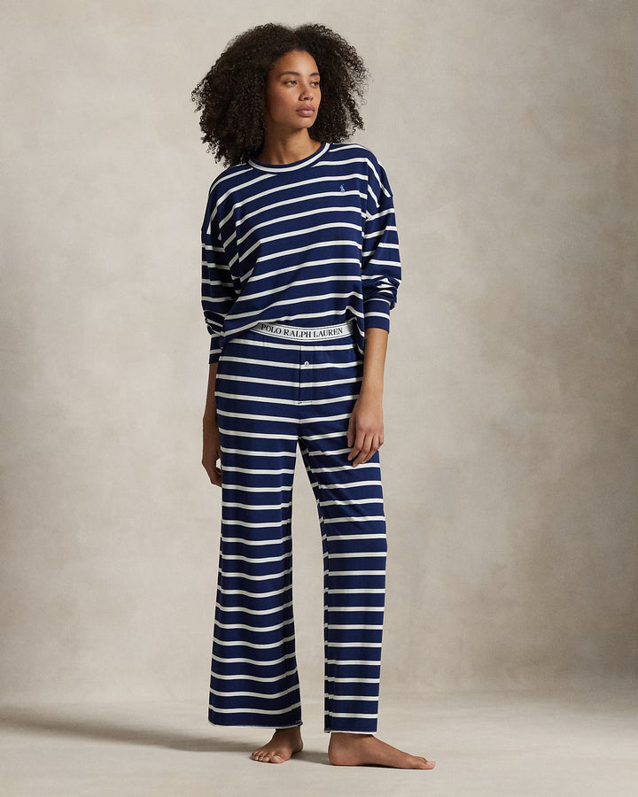 Ralph Lauren Striped Long-Sleeve Pajama Set