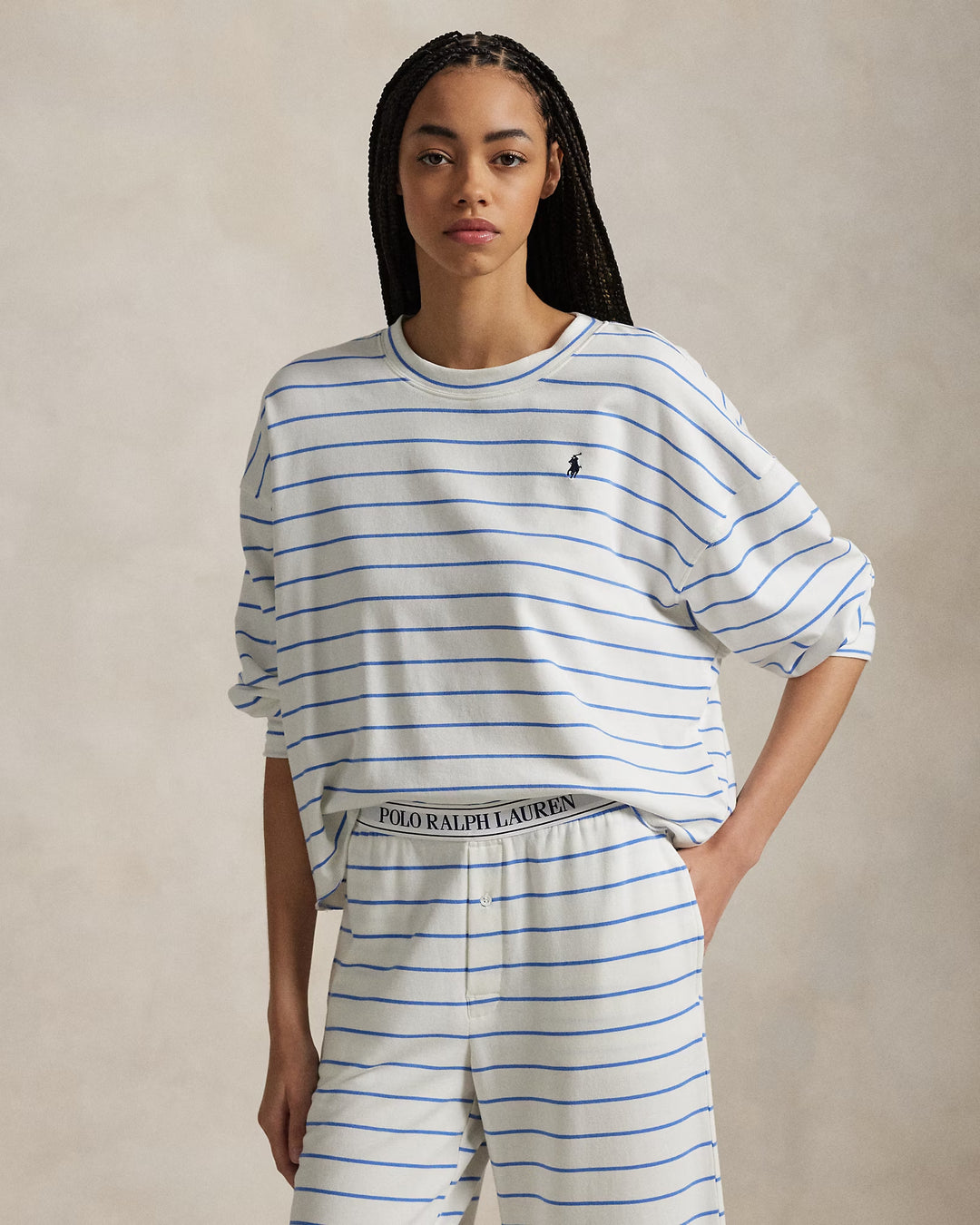Ralph Lauren Striped Long-Sleeve Pajama Set