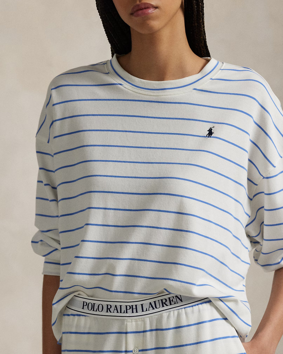 Ralph Lauren Striped Long-Sleeve Pajama Set