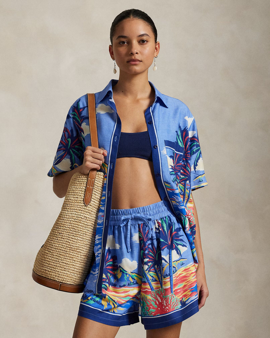 Ralph Lauren Graphic Shirt & Short Cover-Up Set