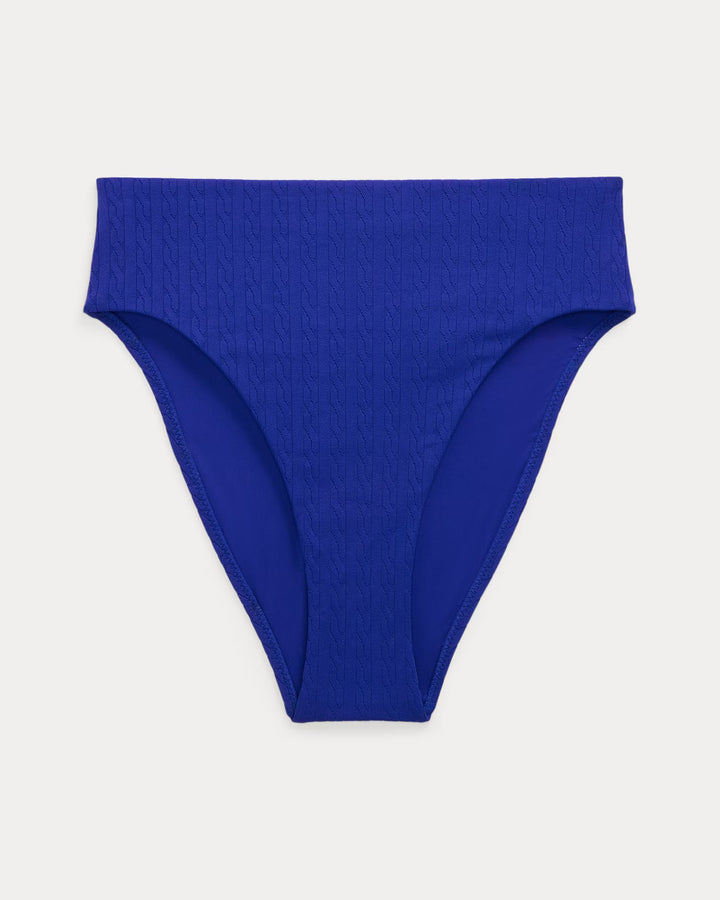 Ralph Lauren Cable-Motif High-Rise Bikini Bottom