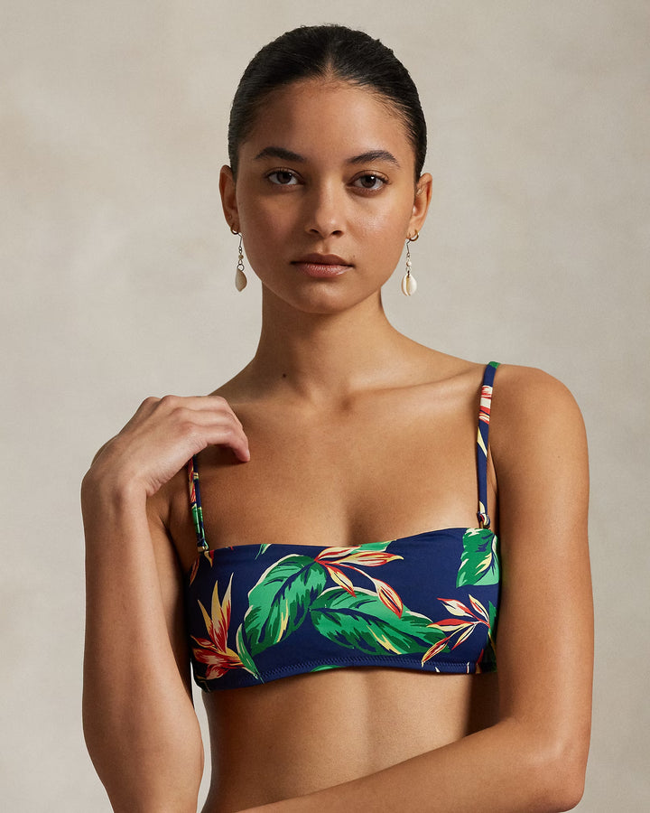 Ralph Lauren Tropical-Print Bandeau Bikini Top