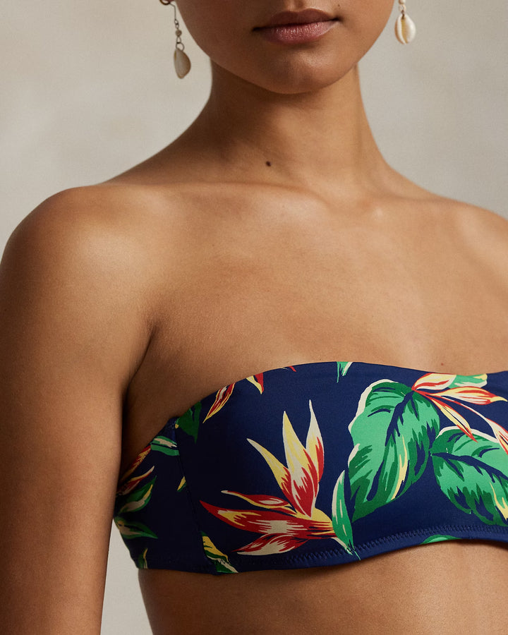 Ralph Lauren Tropical-Print Bandeau Bikini Top