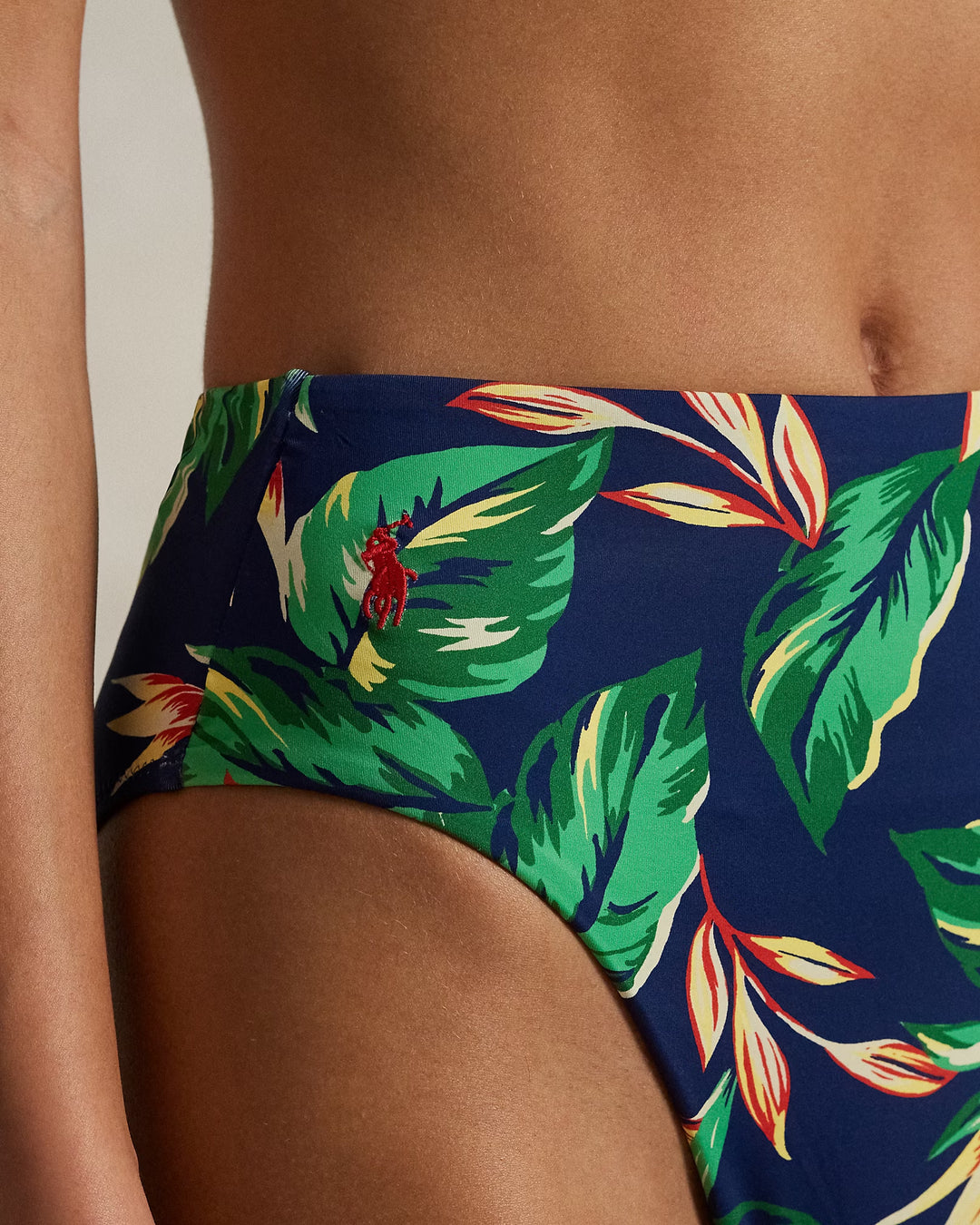 Ralph Lauren Tropical-Print High-Waist Bikini Bottom