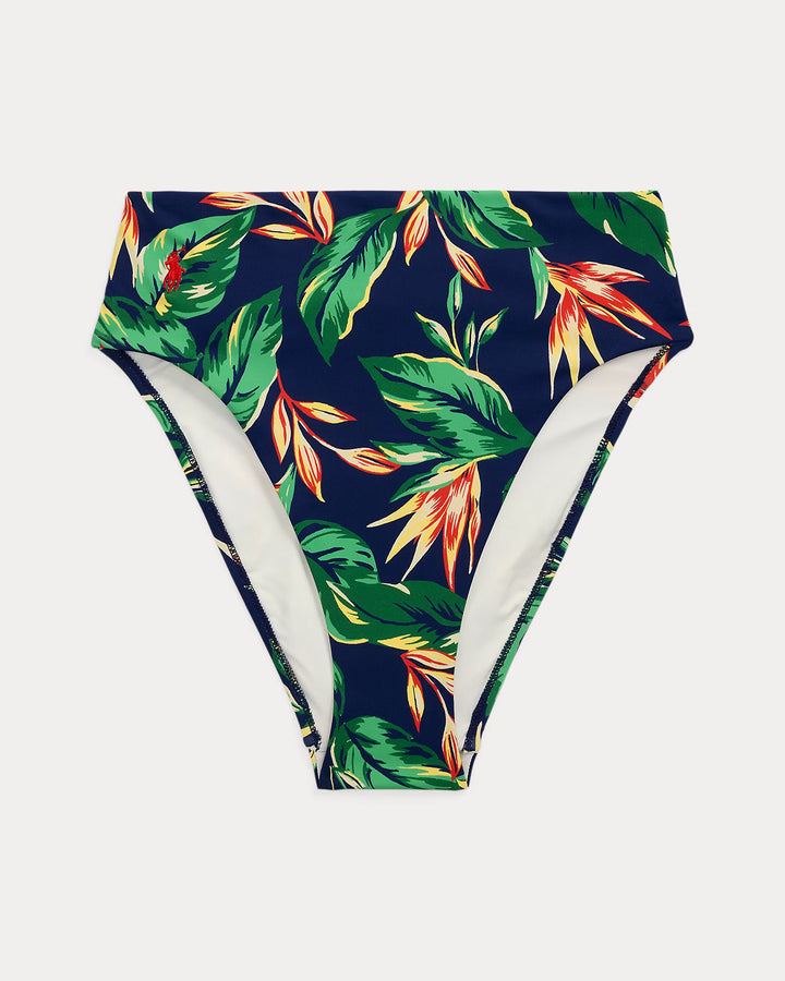 Ralph Lauren Tropical-Print High-Waist Bikini Bottom