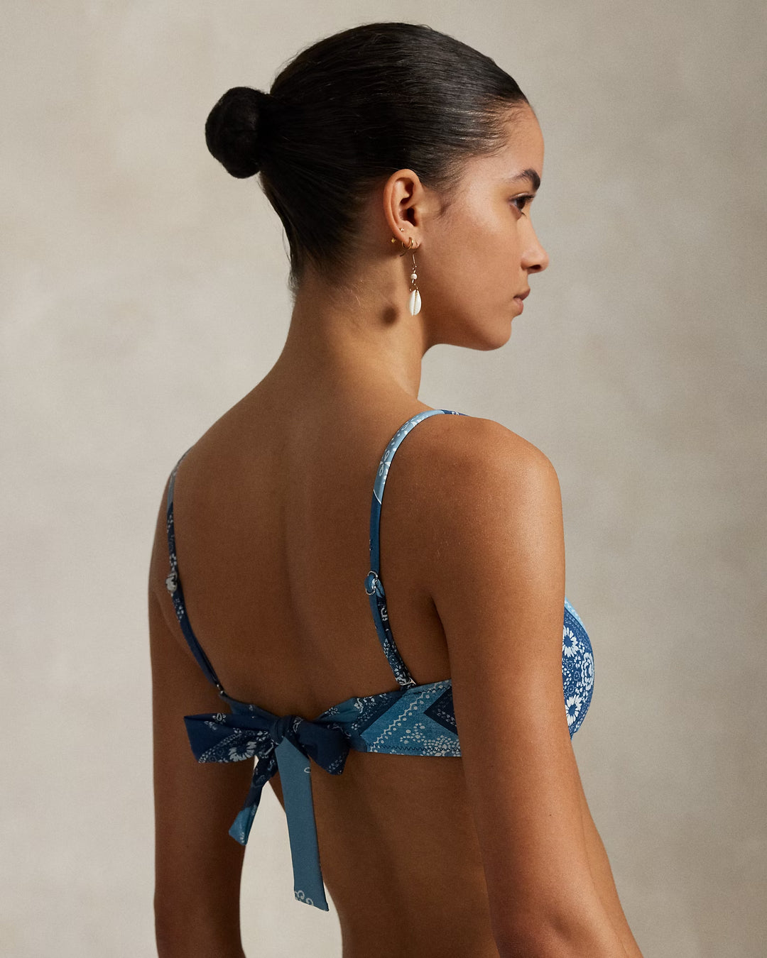 Ralph Lauren Bandanna-Print Bandeau Bikini Top