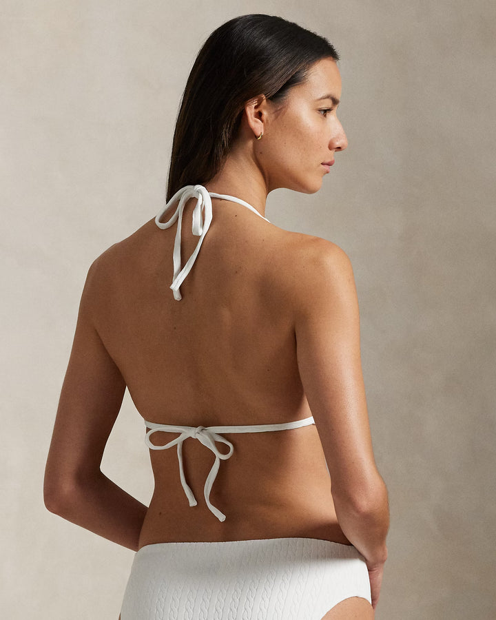 Ralph Lauren Cable-Motif Halter Bikini Top