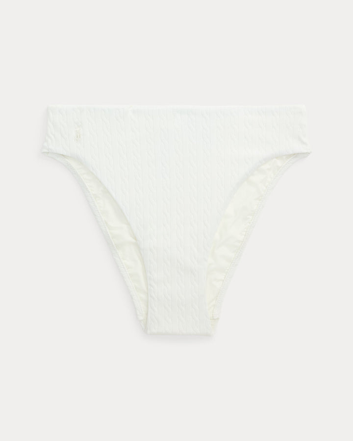 Ralph Lauren Cable-Motif High-Rise Bikini Bottom