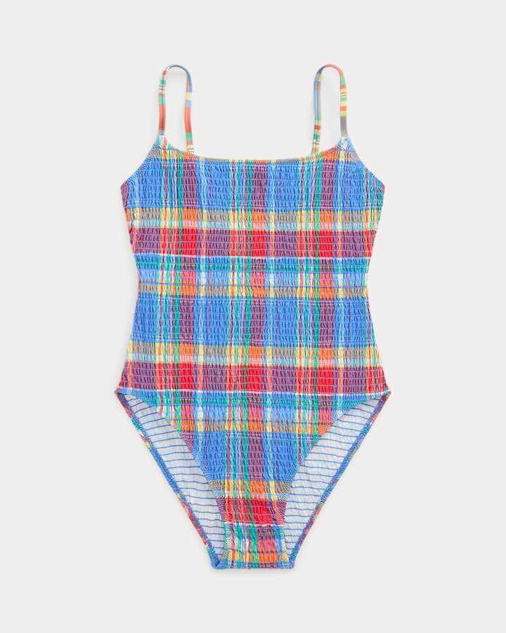 Ralph Lauren Plaid Scoopback One-Piece Swimsuit
