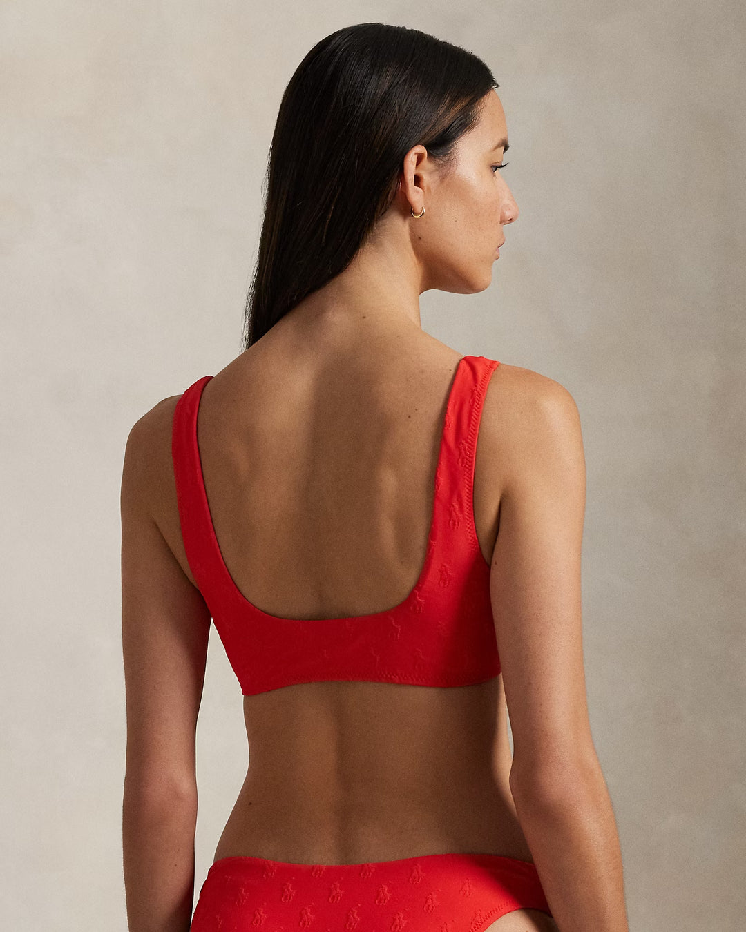 Ralph Lauren Allover Pony Scoopneck Bikini Top