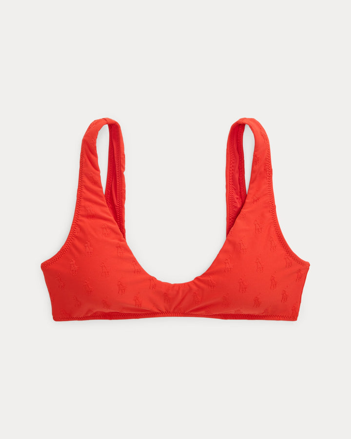 Ralph Lauren Allover Pony Scoopneck Bikini Top