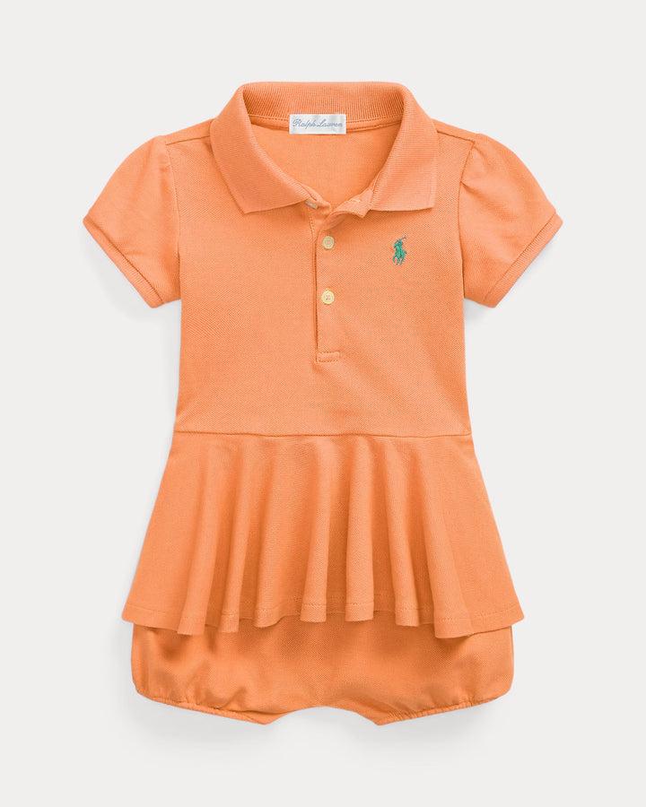 Ralph Lauren Stretch Mesh Peplum Polo Shortall