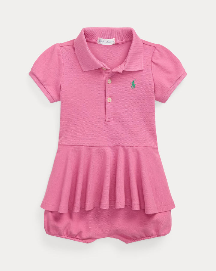Ralph Lauren Stretch Mesh Peplum Polo Shortall