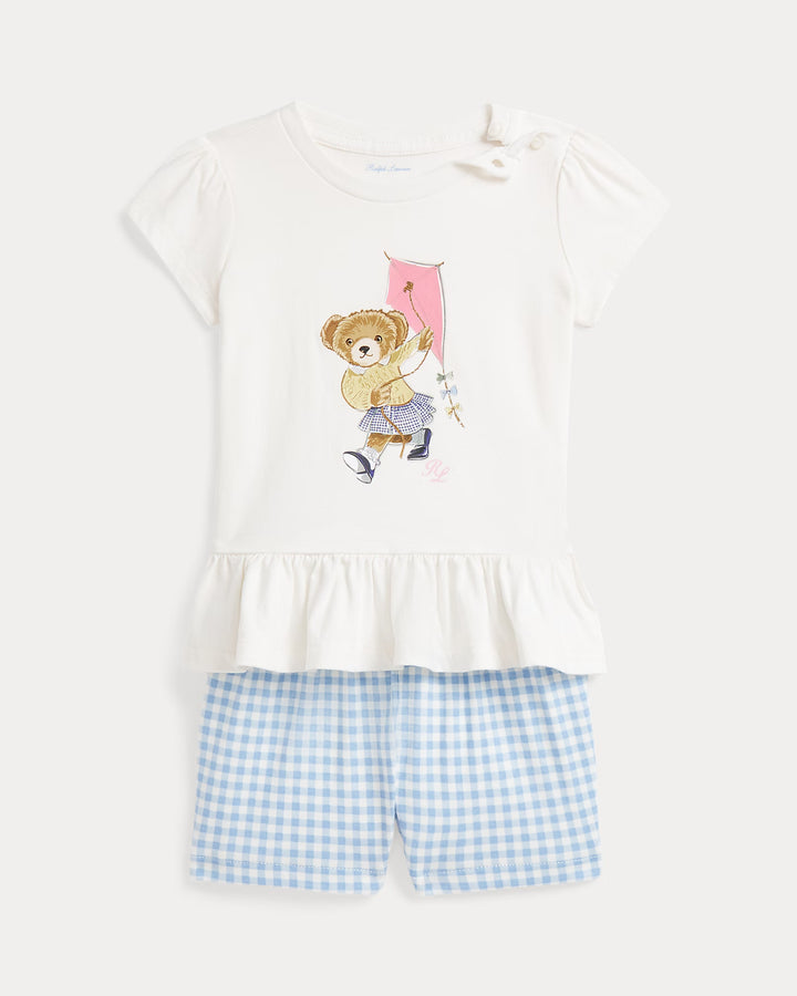 Ralph Lauren Polo Bear Cotton Tee & Bloomer Set