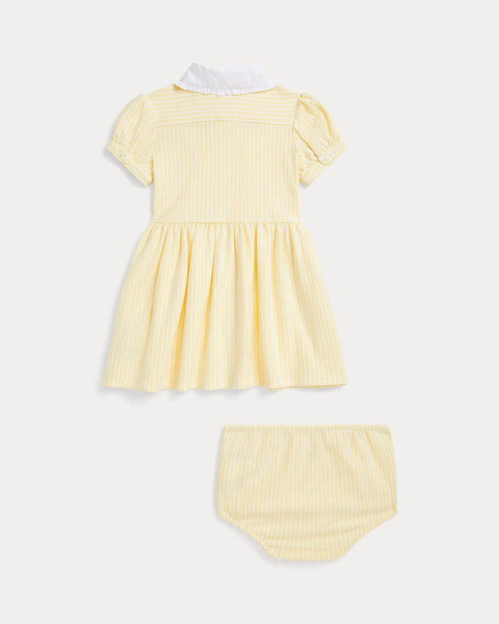 Ralph Lauren Striped Knit Oxford Shirtdress & Bloomer
