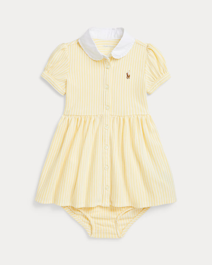 Ralph Lauren Striped Knit Oxford Shirtdress & Bloomer