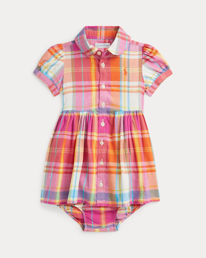 Ralph Lauren Plaid Cotton Madras Shirtdress & Bloomer