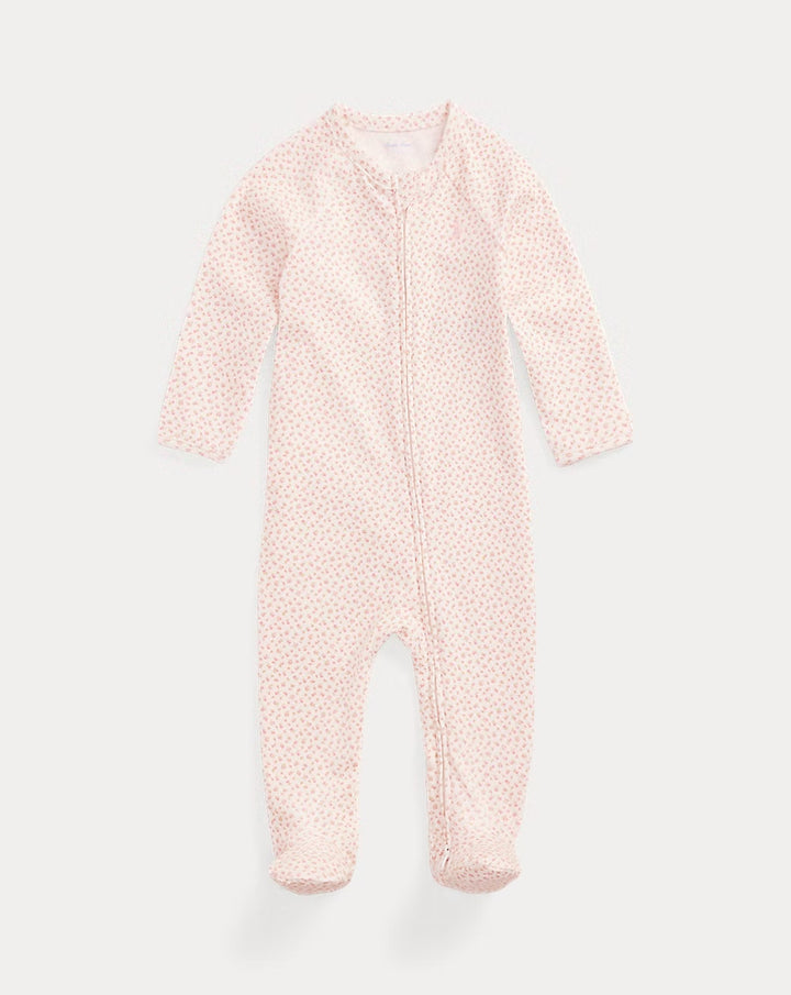 Ralph Lauren Floral Cotton Interlock Footed Coverall