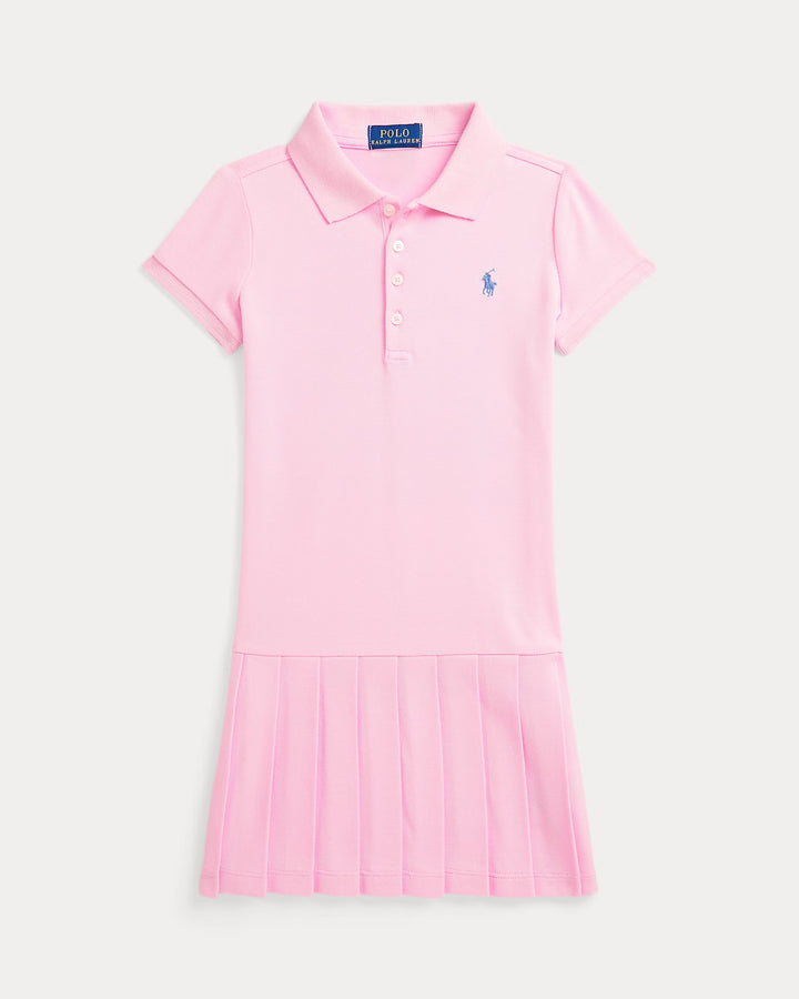 Ralph Lauren Pleated Stretch Mesh Polo Dress