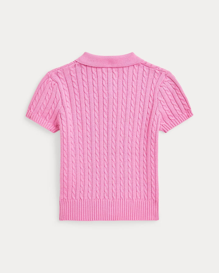 Ralph Lauren Mini-Cable Cotton Polo Sweater