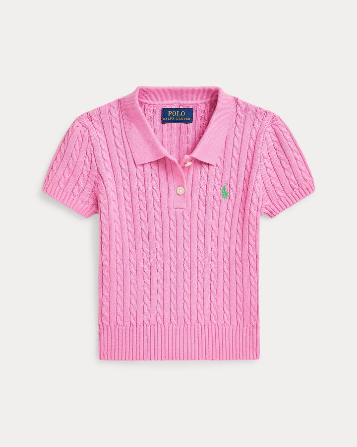 Ralph Lauren Mini-Cable Cotton Polo Sweater