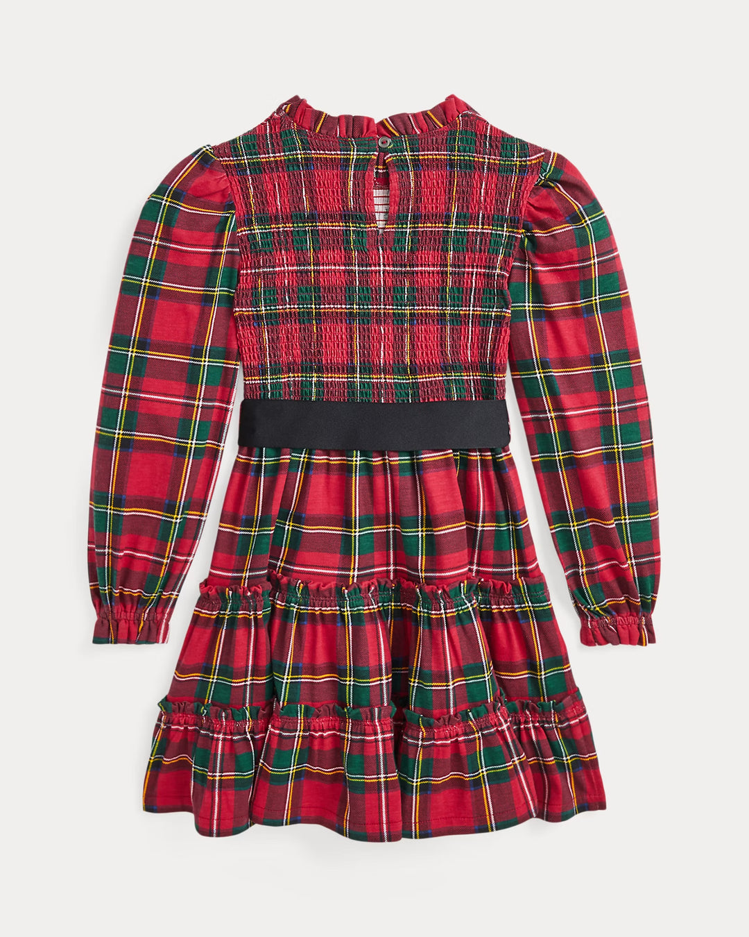 Ralph Lauren Plaid Smocked Cotton Jersey Dress