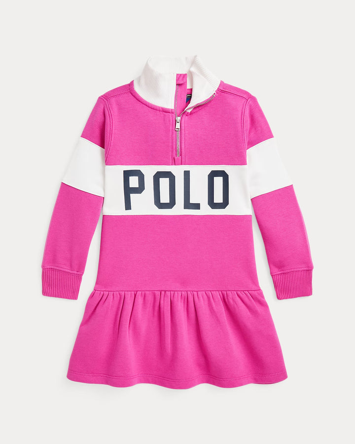 Ralph Lauren Logo French Terry Quarter-Zip Dress