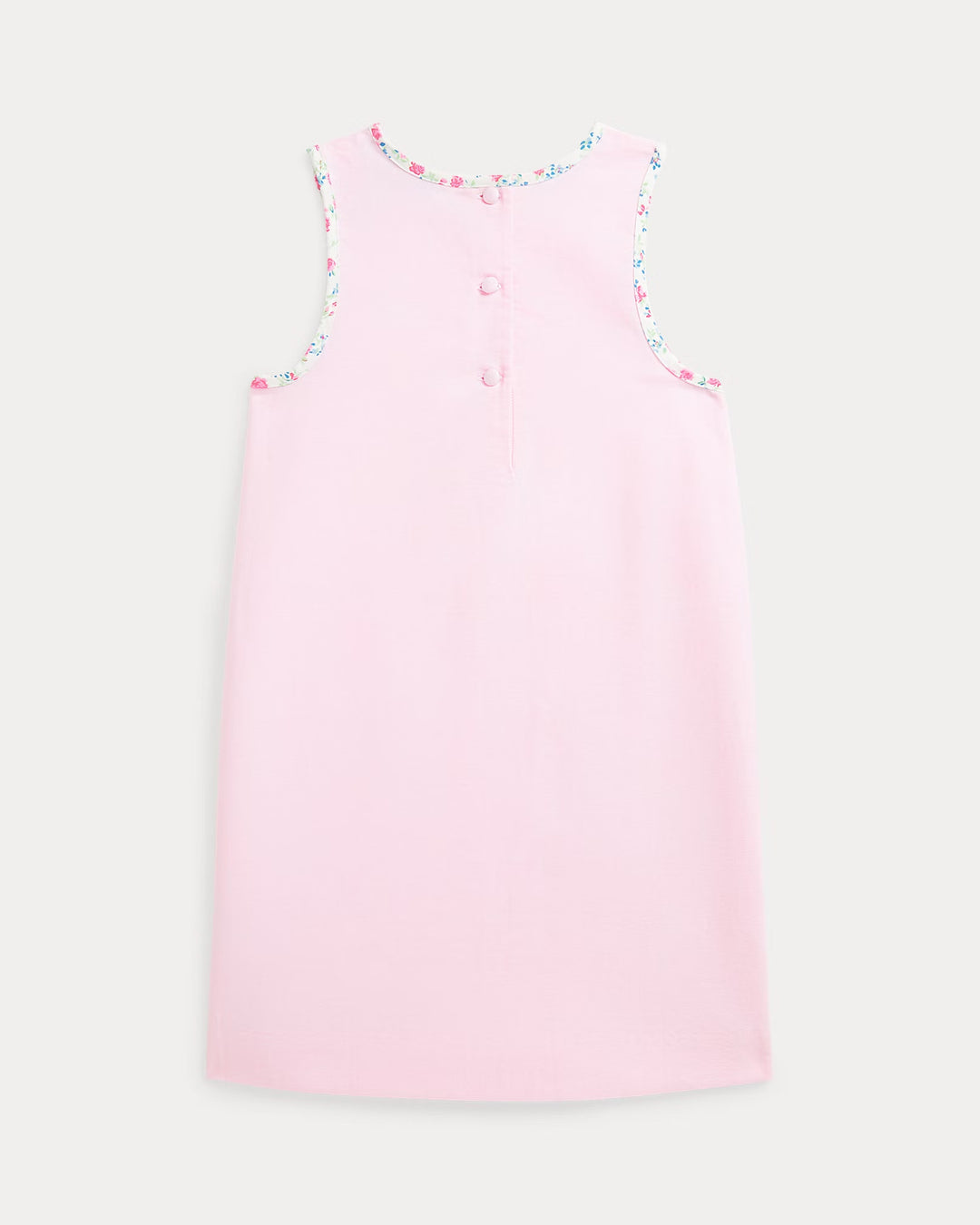 Ralph Lauren Floral-Trim Cotton Oxford Dress