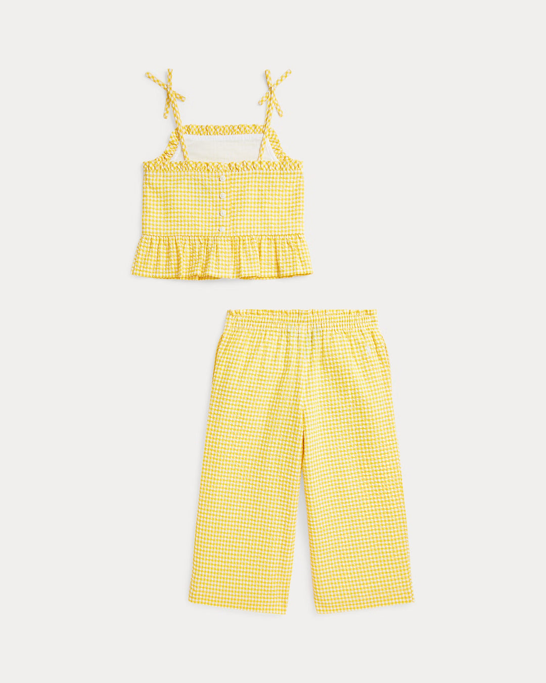 Ralph Lauren Gingham Seersucker Top & Pant Set