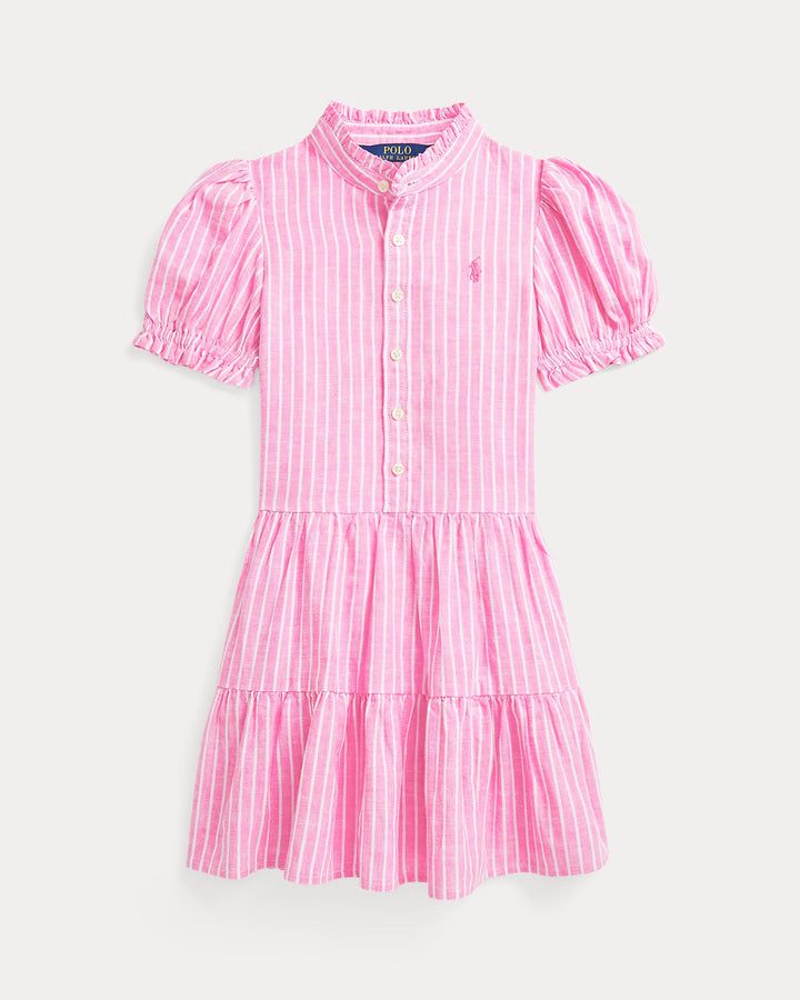 Ralph Lauren Striped Tiered Linen-Cotton Dress