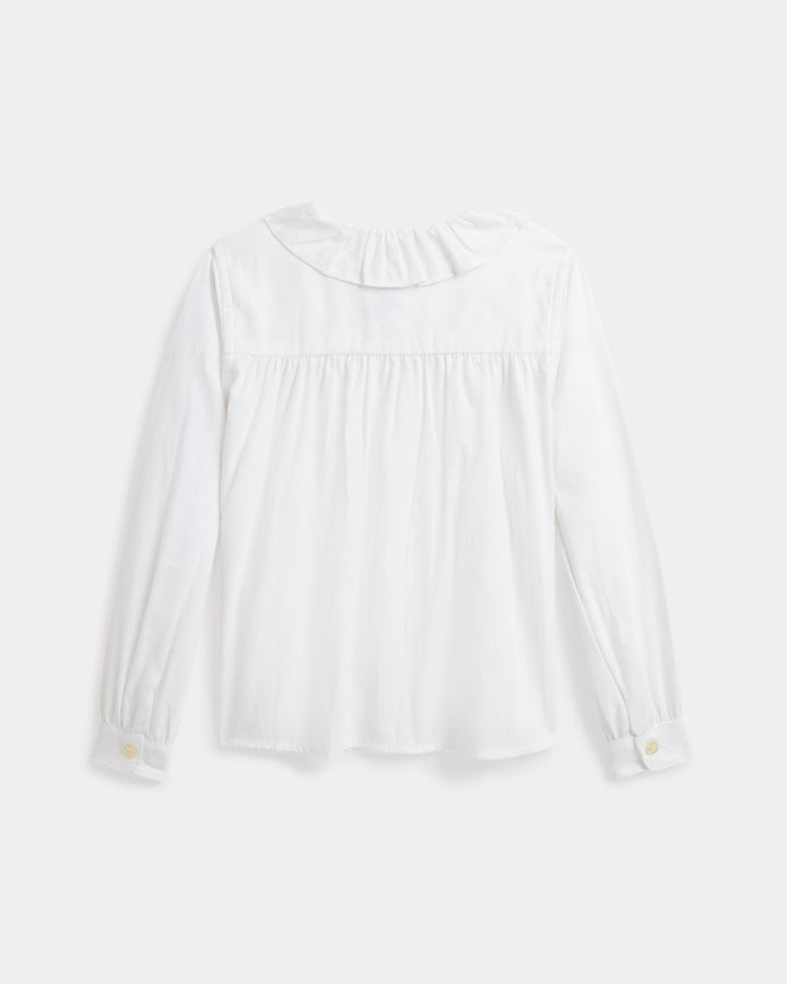 Ralph Lauren Ruffled Linen-Cotton Shirt