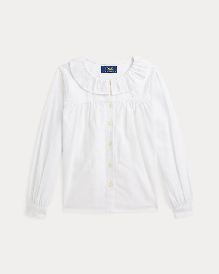 Ralph Lauren Ruffled Linen-Cotton Shirt