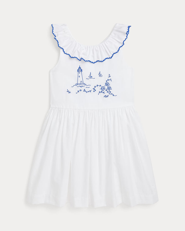 Ralph Lauren Embroidered Cotton Poplin Dress