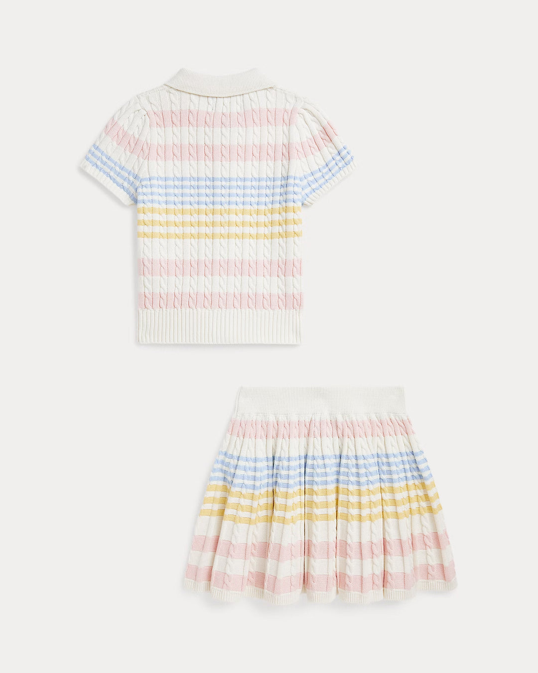 Ralph Lauren Striped Cotton Cardigan & Skirt Set