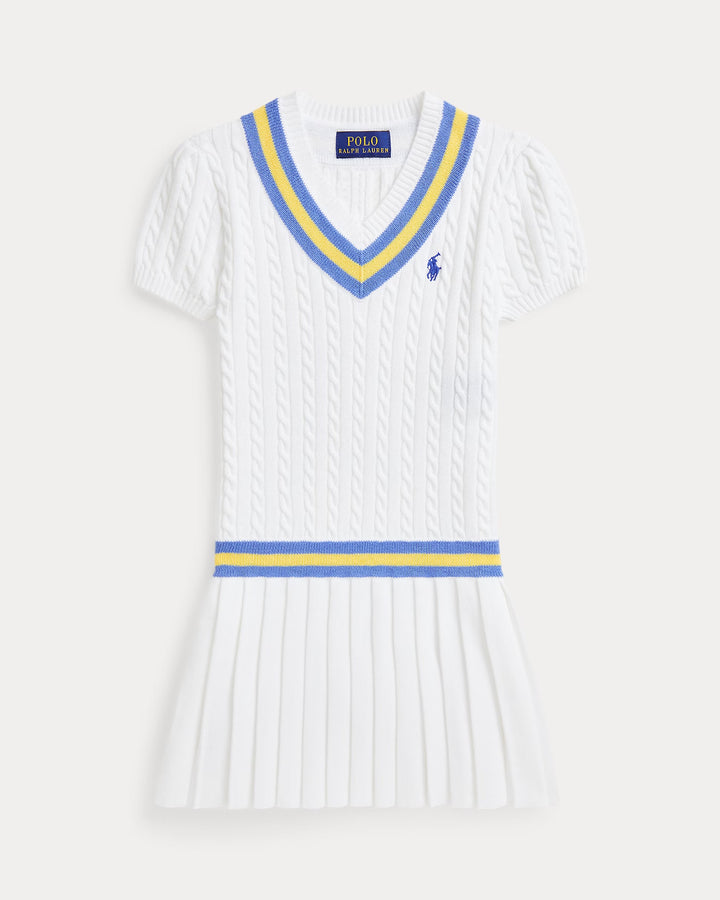 Ralph Lauren Cricket-Stripe Cotton Sweater Dress