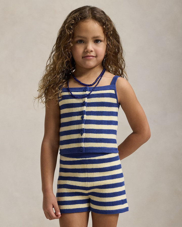 Ralph Lauren Striped Cotton Sweater Top & Short Set