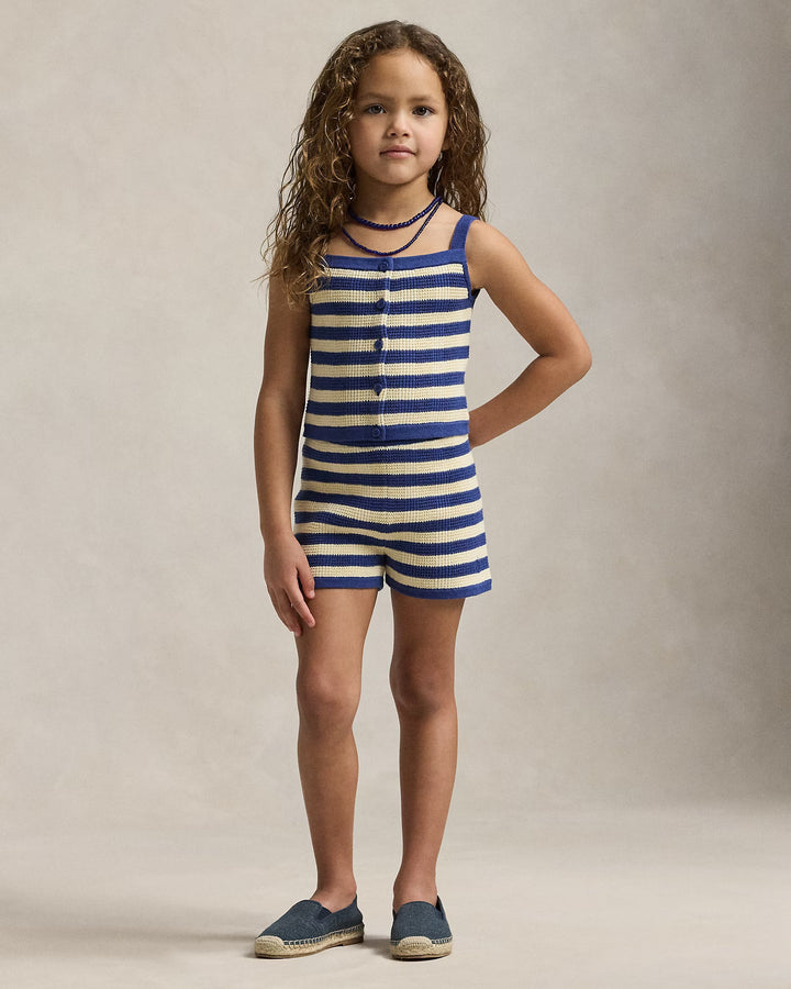 Ralph Lauren Striped Cotton Sweater Top & Short Set