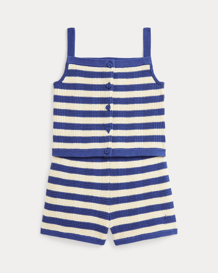 Ralph Lauren Striped Cotton Sweater Top & Short Set