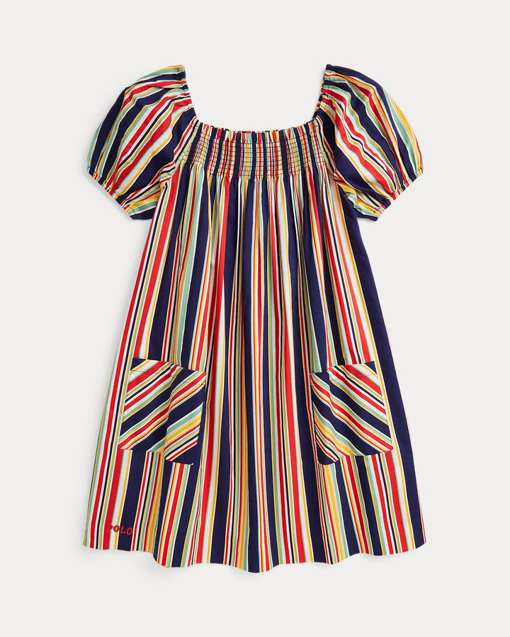 Ralph Lauren Striped Smocked Cotton Dress