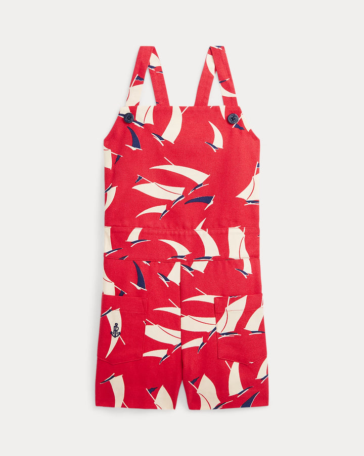 Ralph Lauren Sailboat-Print Cotton Canvas Romper