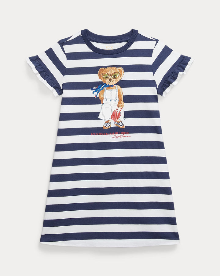 Ralph Lauren Striped Polo Bear Cotton Tee Dress